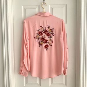 Peach embroidered blouse